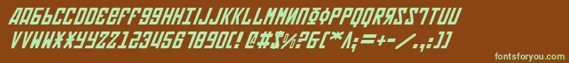 SovietItalic-fontti – vihreät fontit ruskealla taustalla