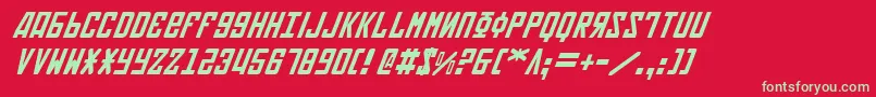 SovietItalic Font – Green Fonts on Red Background