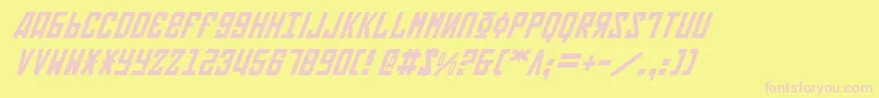 Czcionka SovietItalic – różowe czcionki na żółtym tle