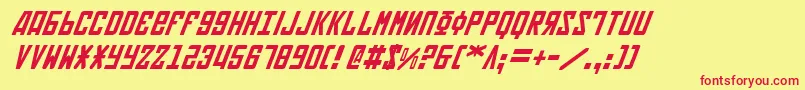 SovietItalic Font – Red Fonts on Yellow Background