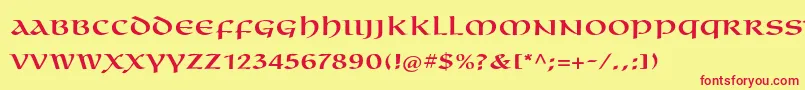 Omnialtstd Font – Red Fonts on Yellow Background