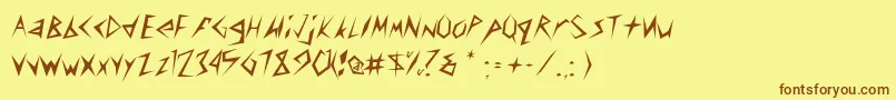 fuente CuneifontLight – Fuentes Marrones Sobre Fondo Amarillo