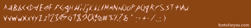 CuneifontLight Font – Pink Fonts on Brown Background