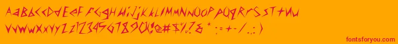 CuneifontLight Font – Red Fonts on Orange Background