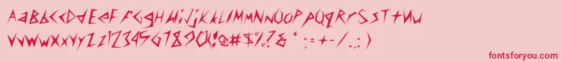 CuneifontLight Font – Red Fonts on Pink Background