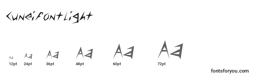 CuneifontLight Font Sizes