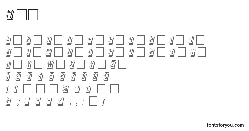 Шрифт Msc – алфавит, цифры, специальные символы
