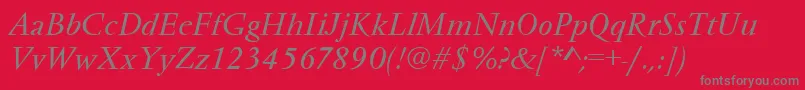 VendometItalic Font – Gray Fonts on Red Background