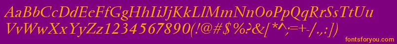 VendometItalic Font – Orange Fonts on Purple Background