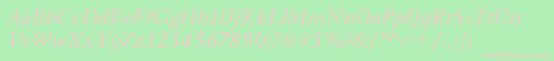 VendometItalic Font – Pink Fonts on Green Background