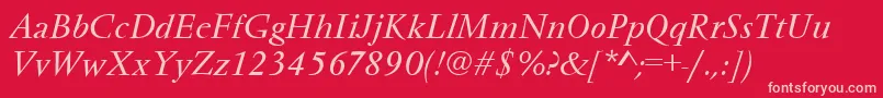 Fonte VendometItalic – fontes rosa em um fundo vermelho