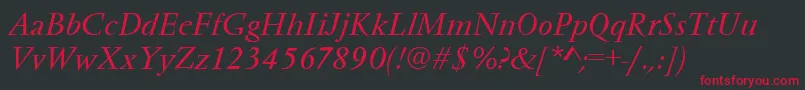 VendometItalic Font – Red Fonts on Black Background