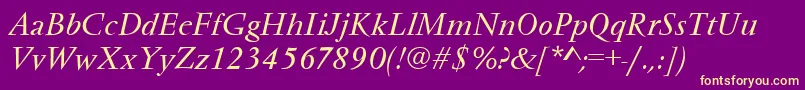 VendometItalic Font – Yellow Fonts on Purple Background