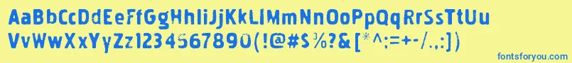 PakenhaminkRegular Font – Blue Fonts on Yellow Background