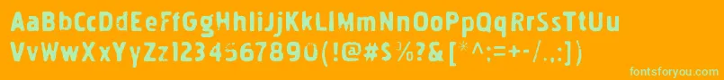 Шрифт PakenhaminkRegular – зелёные шрифты на оранжевом фоне