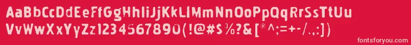 フォントPakenhaminkRegular – 赤い背景にピンクのフォント