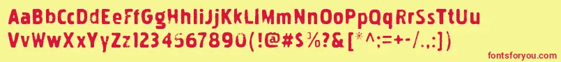 PakenhaminkRegular Font – Red Fonts on Yellow Background