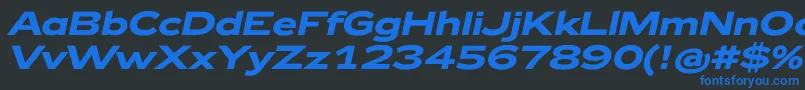 Zeppelin42BoldItalic Font – Blue Fonts on Black Background