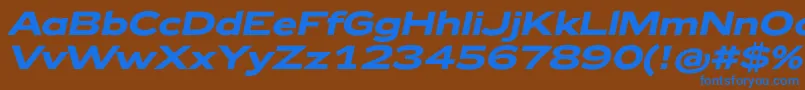 フォントZeppelin42BoldItalic – 茶色の背景に青い文字