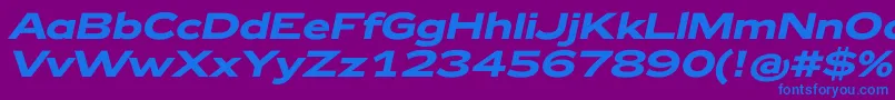 Zeppelin42BoldItalic Font – Blue Fonts on Purple Background