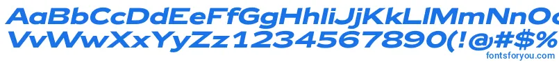 Шрифт Zeppelin42BoldItalic – синие шрифты на белом фоне