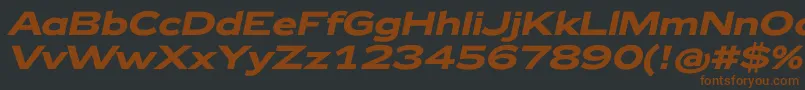 Шрифт Zeppelin42BoldItalic – коричневые шрифты на чёрном фоне