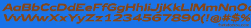 Zeppelin42BoldItalic Font – Brown Fonts on Blue Background