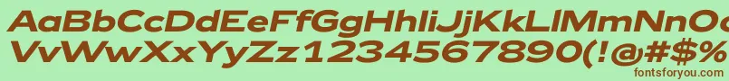 Zeppelin42BoldItalic Font – Brown Fonts on Green Background