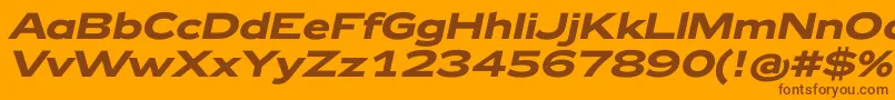 Шрифт Zeppelin42BoldItalic – коричневые шрифты на оранжевом фоне