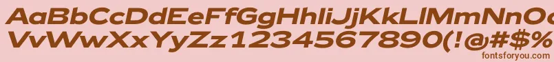 フォントZeppelin42BoldItalic – ピンクの背景に茶色のフォント