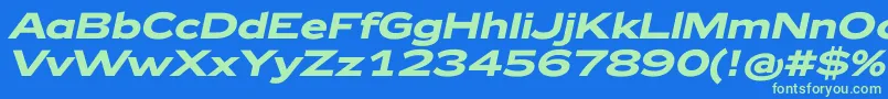Zeppelin42BoldItalic Font – Green Fonts on Blue Background
