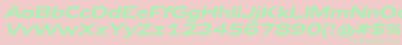 Zeppelin42BoldItalic Font – Green Fonts on Pink Background