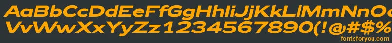 フォントZeppelin42BoldItalic – 黒い背景にオレンジの文字