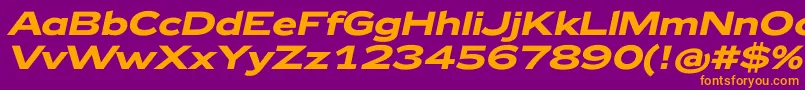 フォントZeppelin42BoldItalic – 紫色の背景にオレンジのフォント