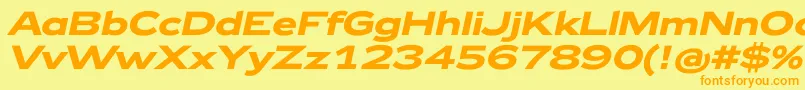 Zeppelin42BoldItalic Font – Orange Fonts on Yellow Background