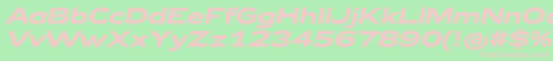 Zeppelin42BoldItalic-fontti – vaaleanpunaiset fontit vihreällä taustalla