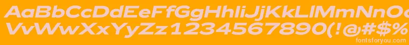 Zeppelin42BoldItalic Font – Pink Fonts on Orange Background