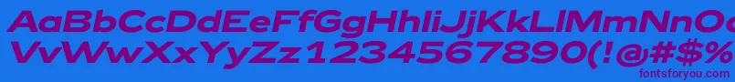 Шрифт Zeppelin42BoldItalic – фиолетовые шрифты на синем фоне