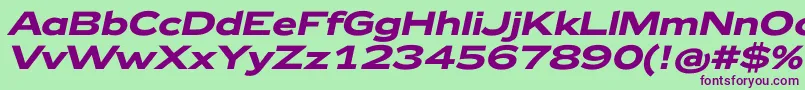 Шрифт Zeppelin42BoldItalic – фиолетовые шрифты на зелёном фоне