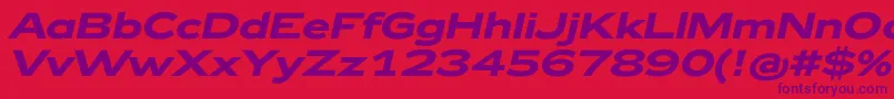 Zeppelin42BoldItalic Font – Purple Fonts on Red Background
