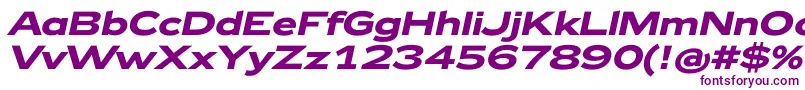 Zeppelin42BoldItalic-Schriftart – Violette Schriften auf weißem Hintergrund