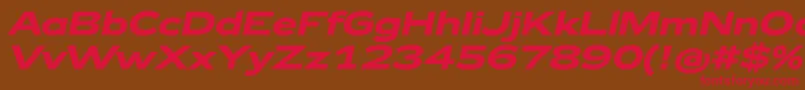 Zeppelin42BoldItalic Font – Red Fonts on Brown Background