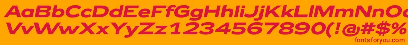Zeppelin42BoldItalic Font – Red Fonts on Orange Background