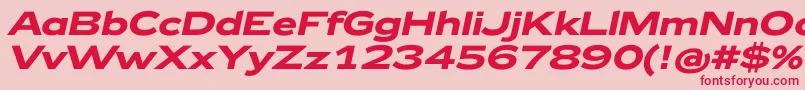 Шрифт Zeppelin42BoldItalic – красные шрифты на розовом фоне