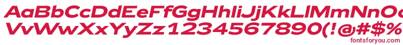 Zeppelin42BoldItalic Font – Red Fonts on White Background