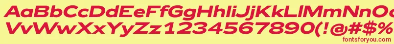 Zeppelin42BoldItalic Font – Red Fonts on Yellow Background