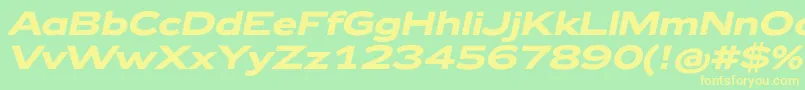 Zeppelin42BoldItalic Font – Yellow Fonts on Green Background
