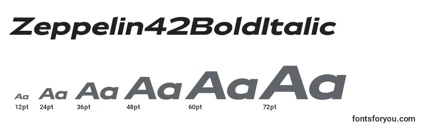 Zeppelin42BoldItalic Font Sizes