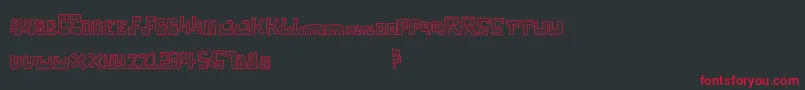 Tagisecuri-Schriftart – Rote Schriften auf schwarzem Hintergrund