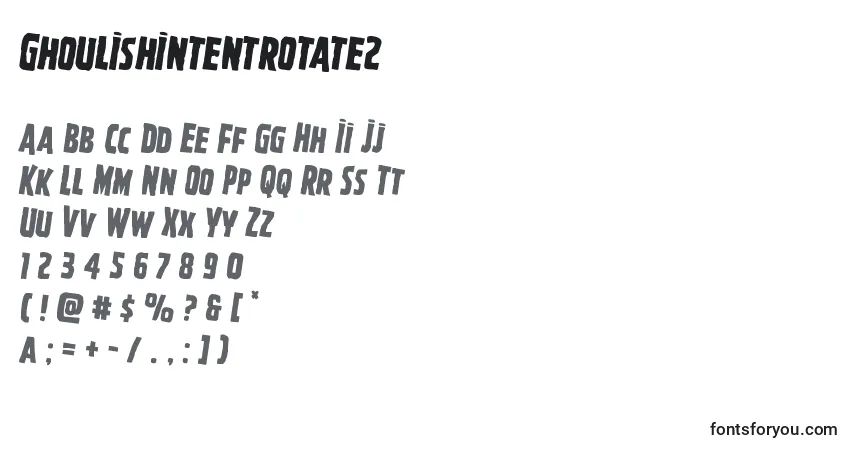 Ghoulishintentrotate2 Font – alphabet, numbers, special characters